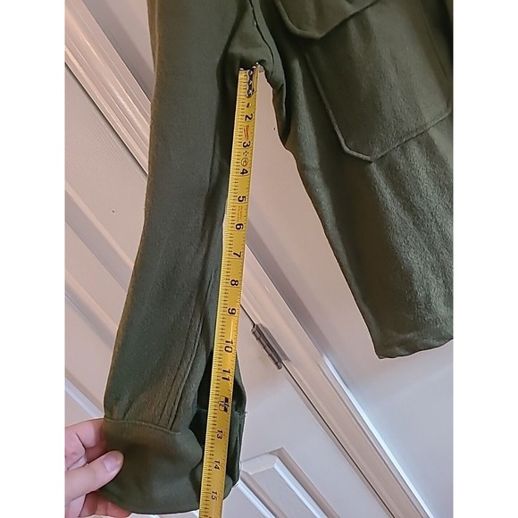 Vintage Olive Green Wool Military Shirt Jacket Size M - Picture 14 of 15